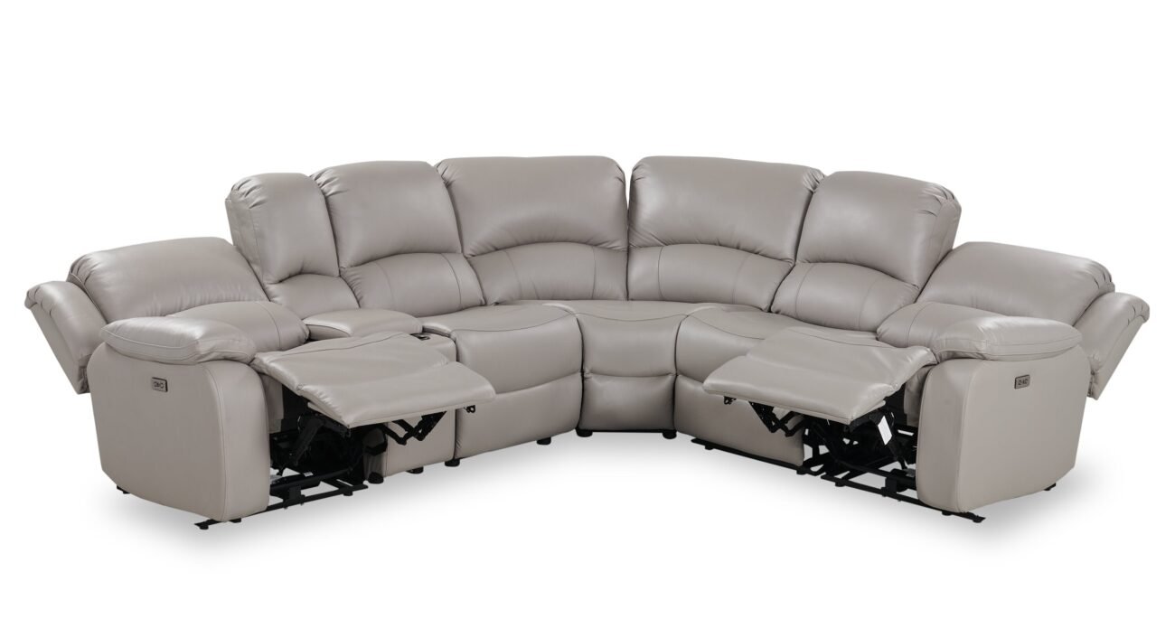 marcel-6-piece-genuine-leather-reclining-sectional-grey - Image 3