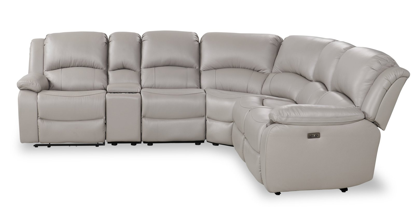 marcel-6-piece-genuine-leather-reclining-sectional-grey - Image 2