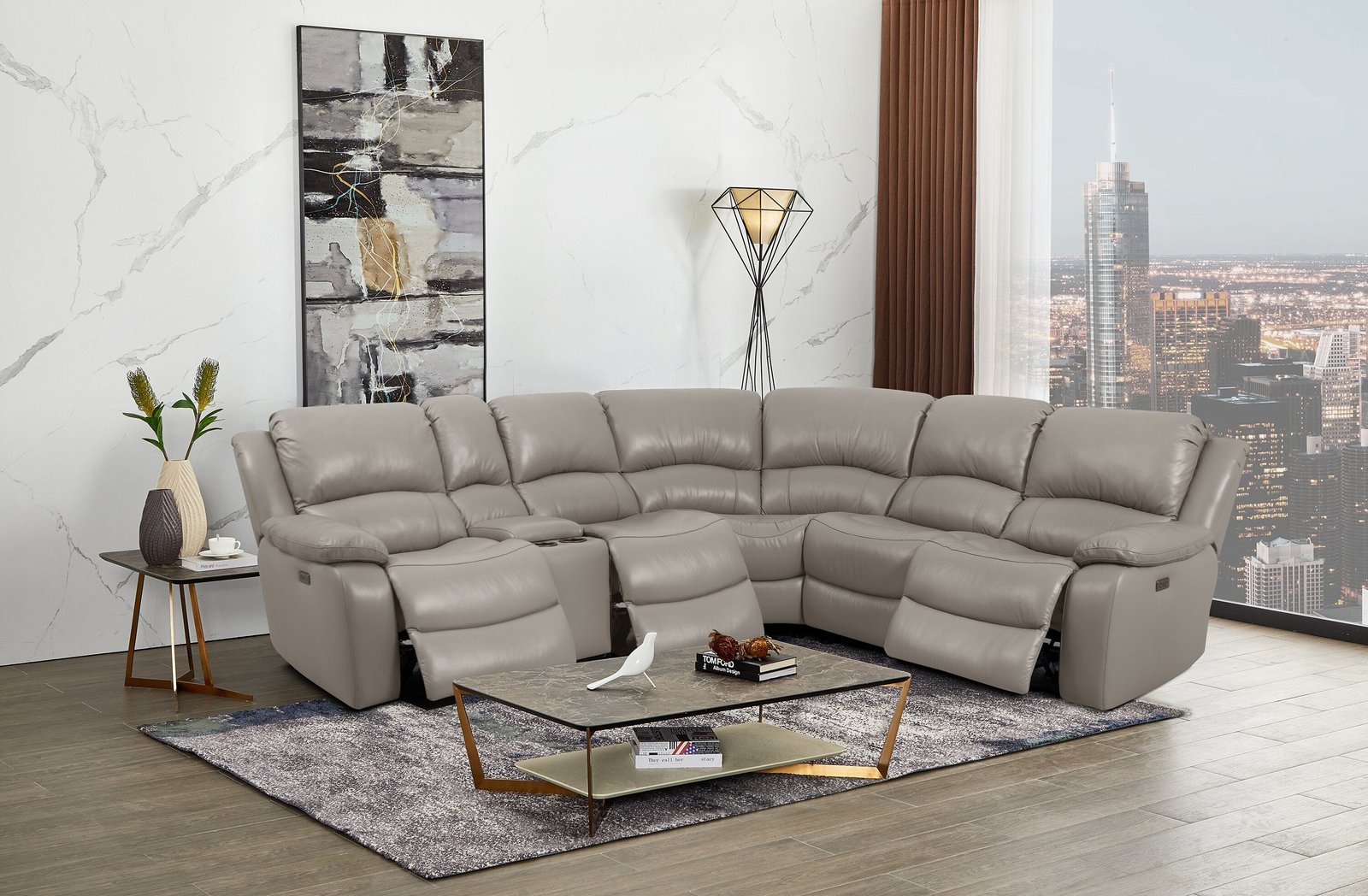 marcel-6-piece-genuine-leather-reclining-sectional-grey - Image 14